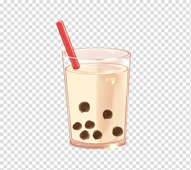 drinking glass with red straw , Bubble tea Milk Masala chai Thai tea, Pearl milk tea transparent background PNG clipart