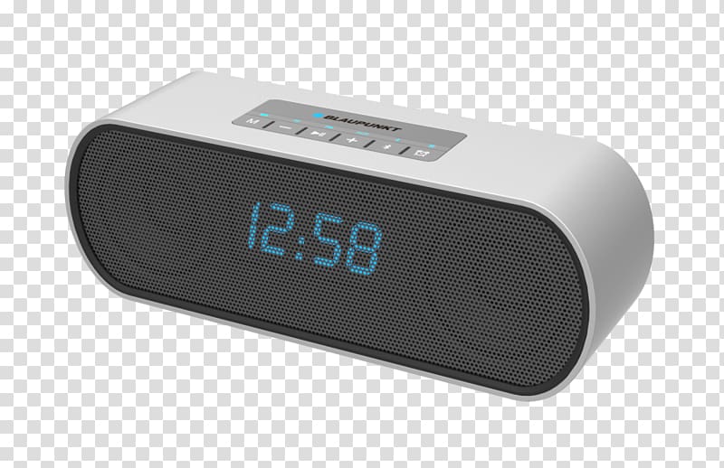 Loudspeaker enclosure Tuner FM broadcasting Blaupunkt, clock transparent background PNG clipart