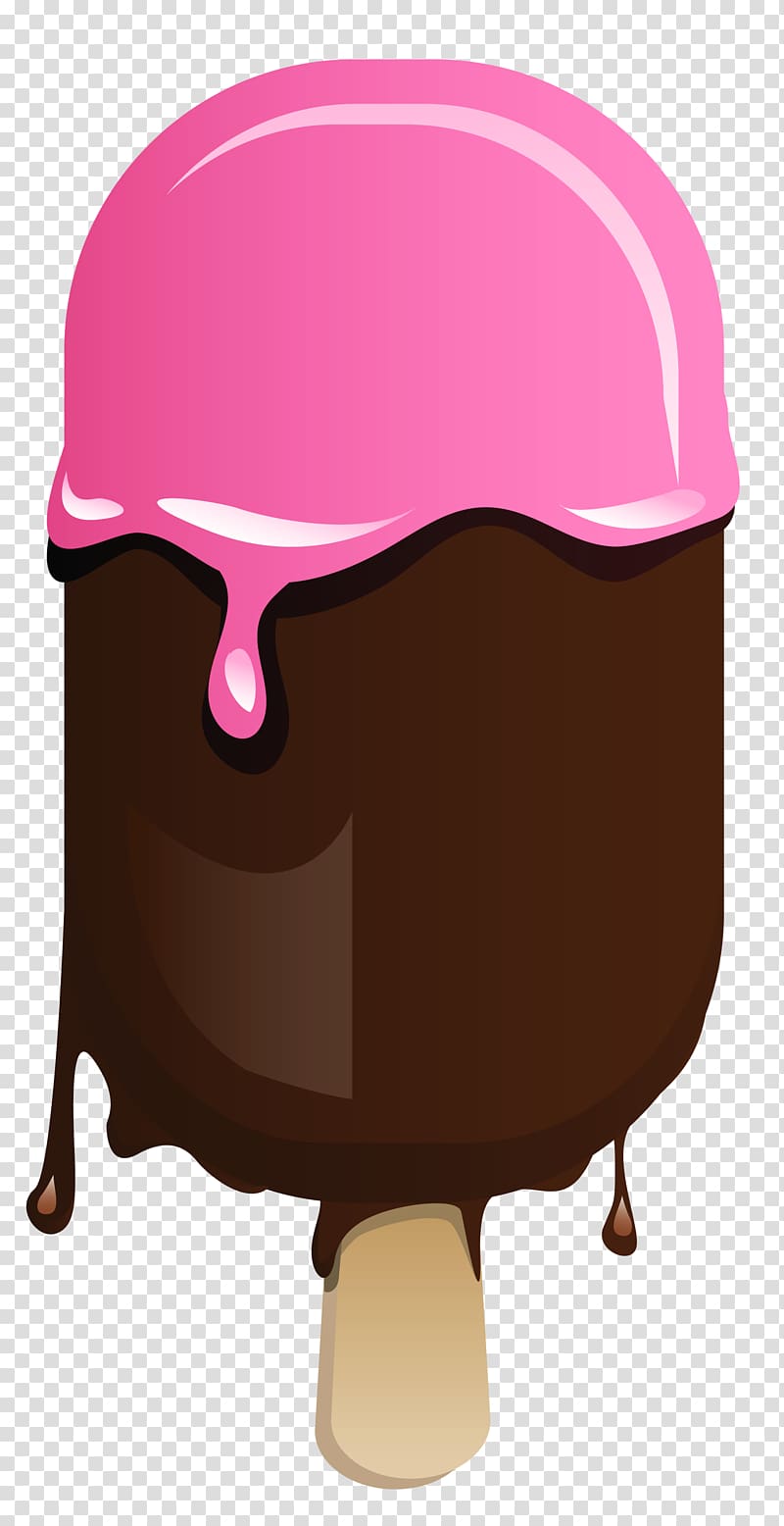 chocolate popsicle with strawberry dip illustration, Chocolate ice cream Ice cream cone , Ice Cream Stick transparent background PNG clipart