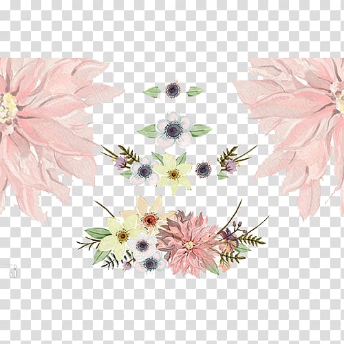 Deer Antler Watercolor painting Flower , Elegant wedding flower decoration transparent background PNG clipart