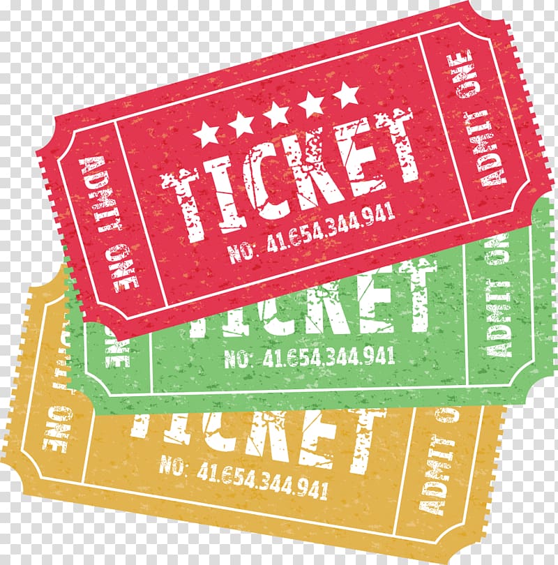 three tickets template, Ticket Illustration, cartoon movie tickets transparent background PNG clipart