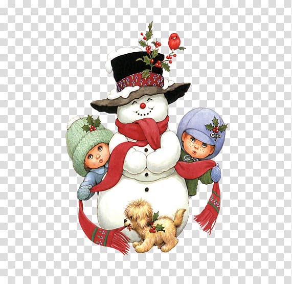 Santa Claus Puppy Snowman Christmas , Cartoon Christmas Snowman transparent background PNG clipart