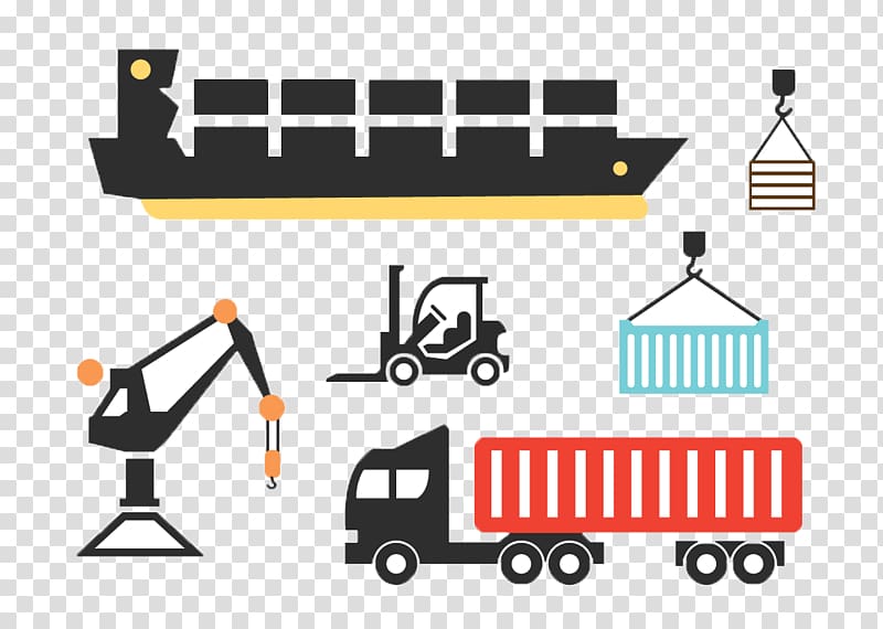Freight transport Cargo ship Illustration, Heavy construction machinery model transparent background PNG clipart