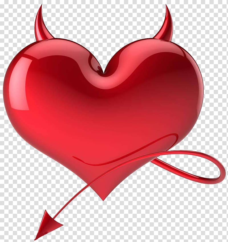Heart Devil Satan Love Symbol, Three dimensional Satan transparent background PNG clipart
