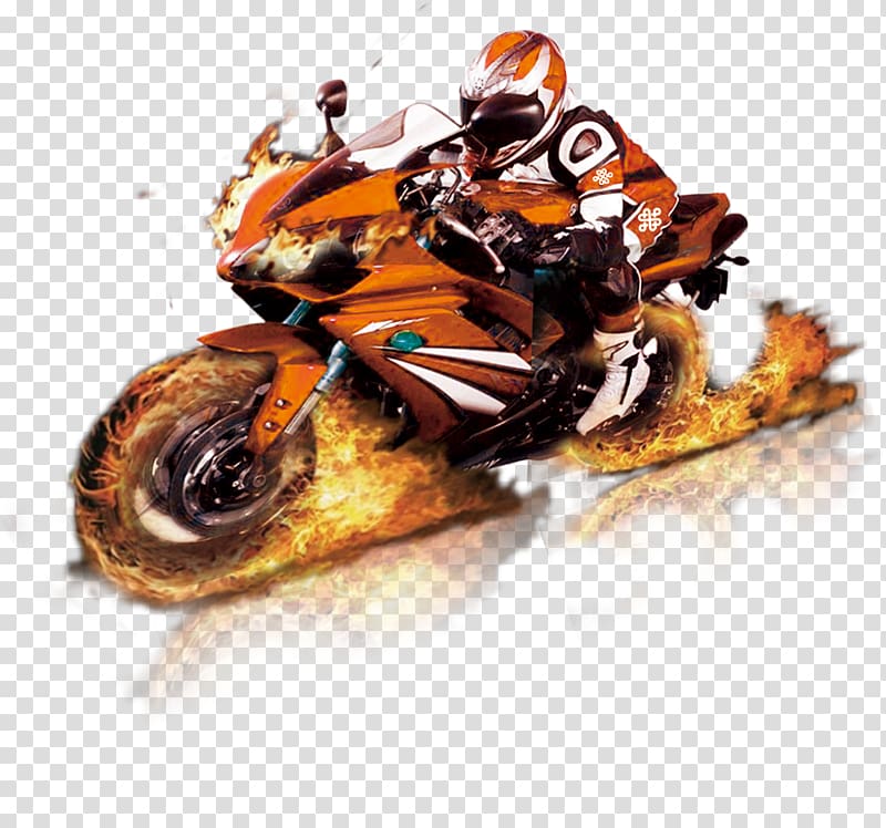 Android TV 4K resolution Wi-Fi Media player, Free HD motorcycle with a fire to pull material transparent background PNG clipart