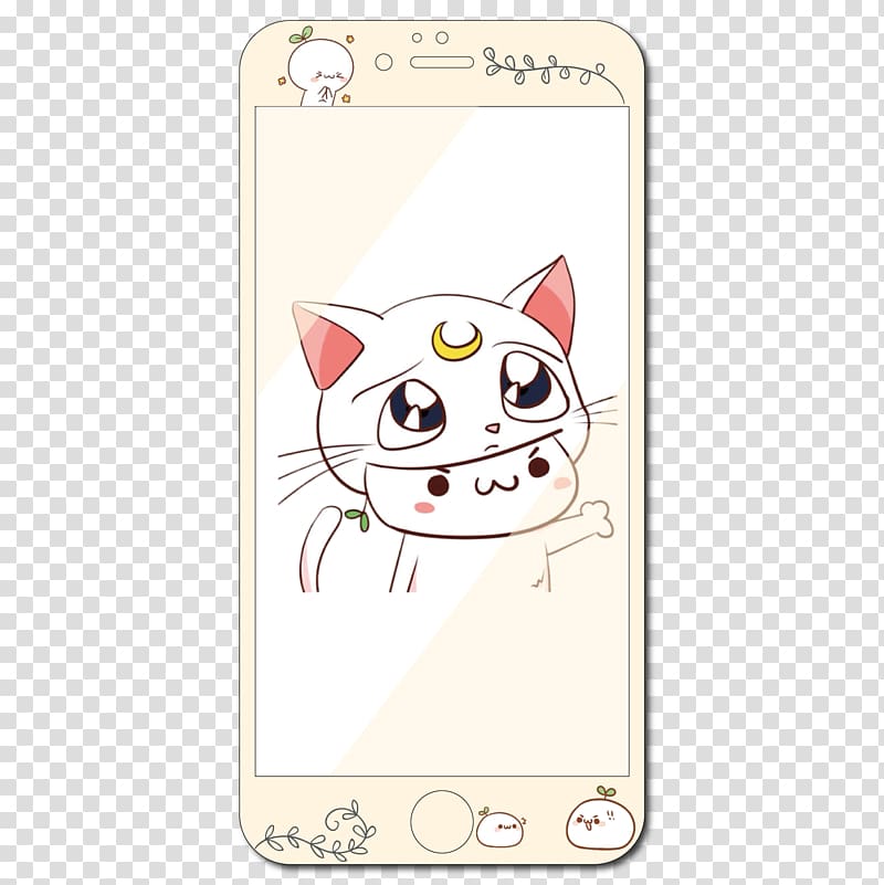 Cat Whiskers, Cute cat phone film transparent background PNG clipart