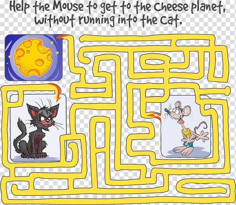 Maze Labyrinth Illustration, Tom and Jerry to play the game transparent background PNG clipart