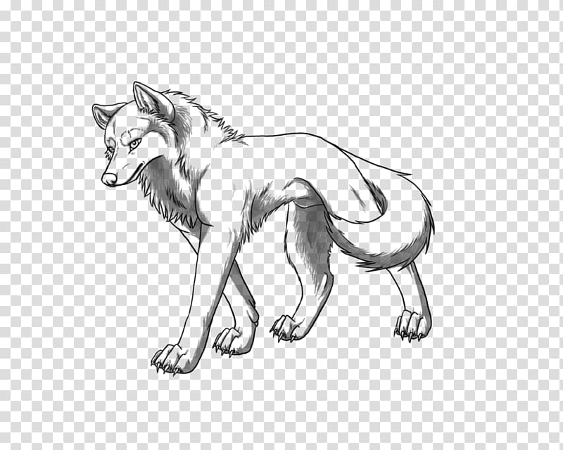 Line art Gray wolf Drawing Sketch, Wolf Furry transparent background PNG clipart