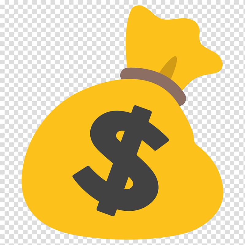 yellow bank sack illustration, Emoji Money bag , money transparent background PNG clipart