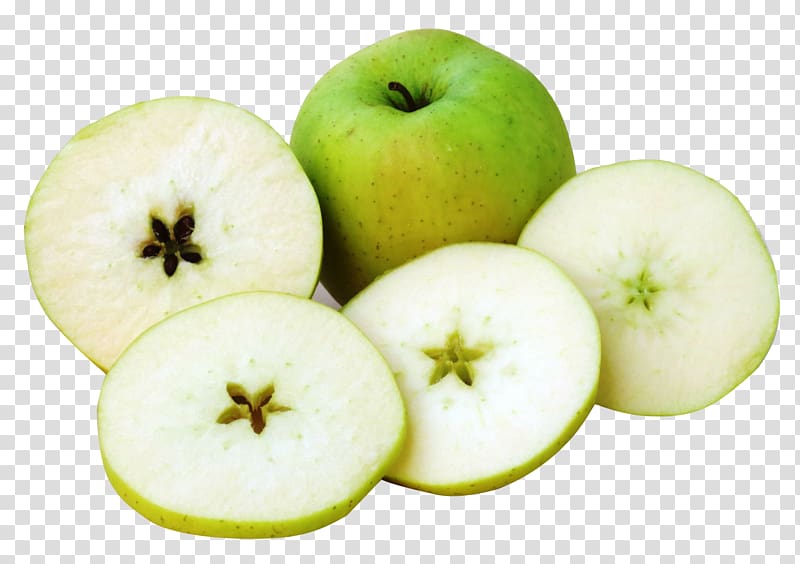Granny Smith Apple Food, Apple with Slices transparent background PNG clipart