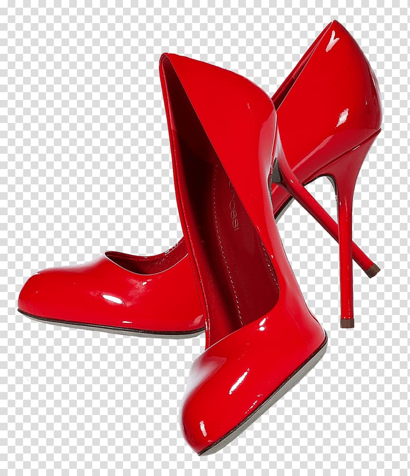 red transparent heels