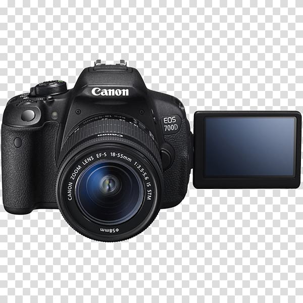 Canon EOS 700D Canon EOS 750D Canon EOS 5D Mark III Canon EOS 80D Canon EF-S 18–55mm lens, Canon EOS 700D transparent background PNG clipart