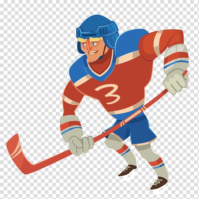 Ice hockey Drawing, Cartoon hockey player transparent background PNG clipart