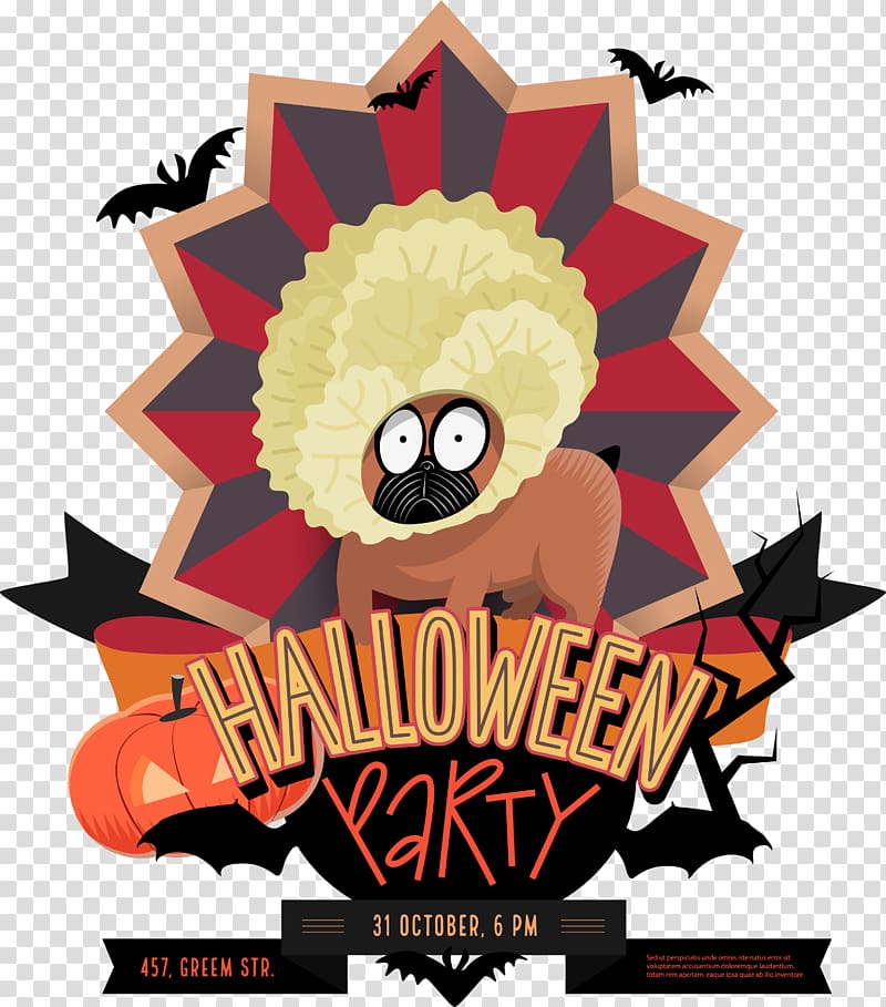 Halloween Jack-o\'-lantern Party Illustration, Funny Animal Halloween logo transparent background PNG clipart