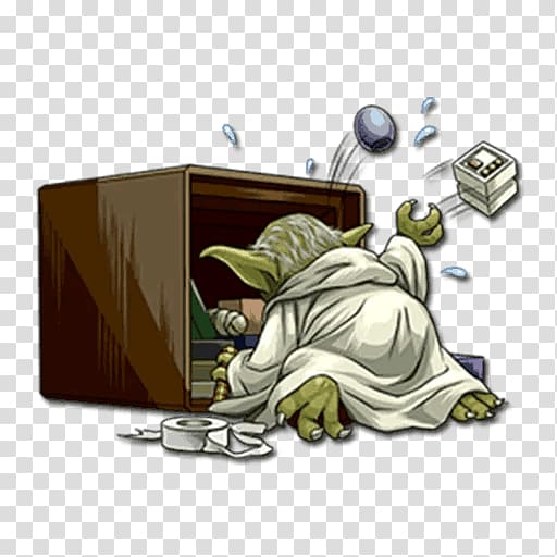 Sticker Illustration Yoda Cartoon, yoda transparent background PNG clipart