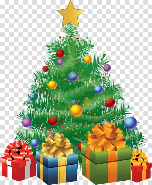 Christmas tree Gift , Celebrate Christmas transparent background PNG ...