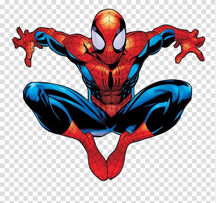 Ultimate Spider-Man Ultimate Comics: Spider-Man Comic book, Ultimate Spiderman , red and blue Spider-Man illustration transparent background PNG clipart