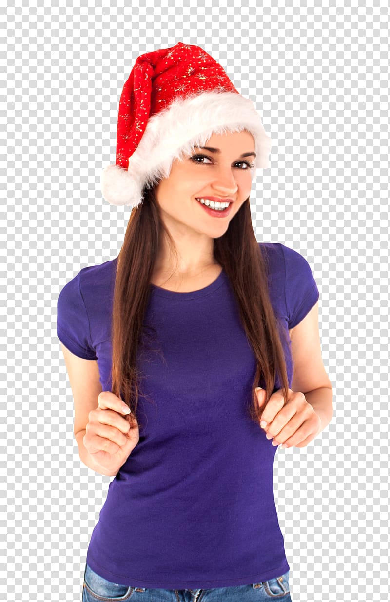 Santa Claus Christmas Hat, Christmas Santa Hat Woman transparent background PNG clipart