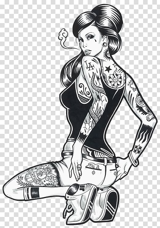 Drawing Tattoo Illustration graphics Woman, woman transparent background PNG clipart