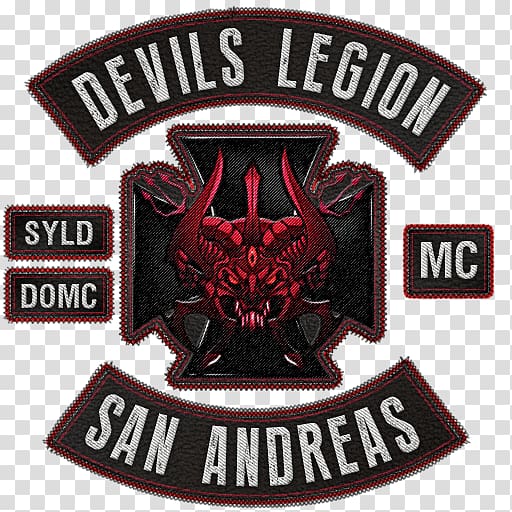 Diablos Motorcycle Club Embroidered patch Red Devils MC, motorcycle transparent background PNG clipart