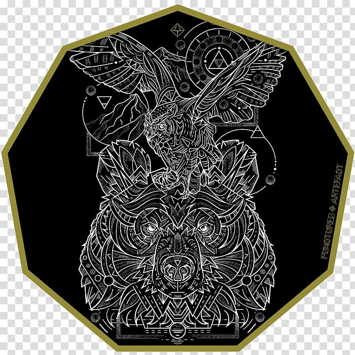 Sacred geometry Flash, Great Horned Owl transparent background PNG clipart