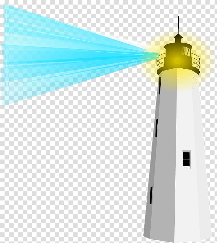 white and black lighthouse illustration, Lighthouse With Blue Light transparent background PNG clipart