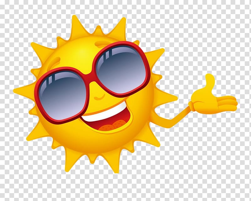 sun with sunglasses , Cartoon Drawing , Sun sunglasses transparent background PNG clipart