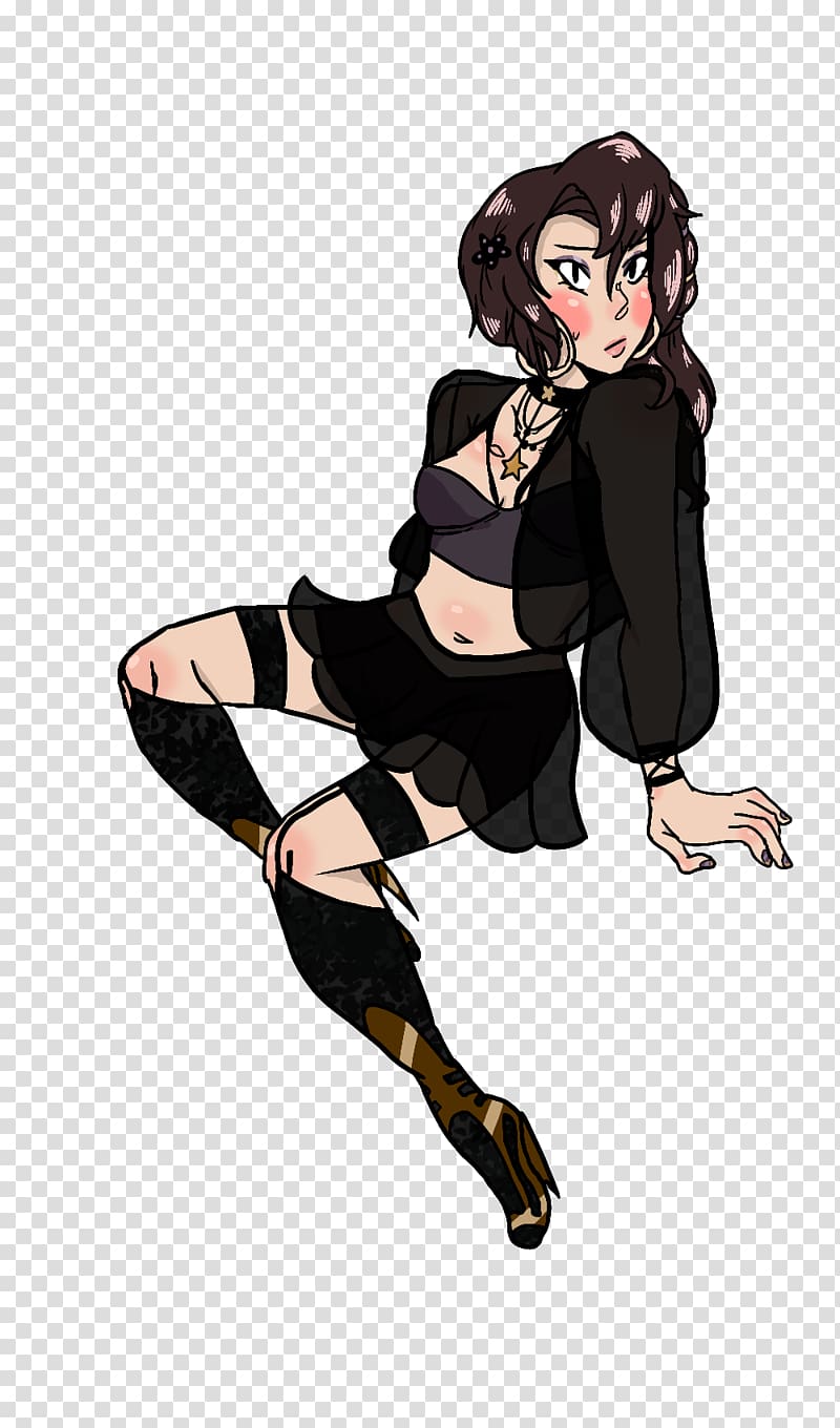 Black hair Mangaka Pin-up girl Brown hair, Anime transparent background PNG clipart