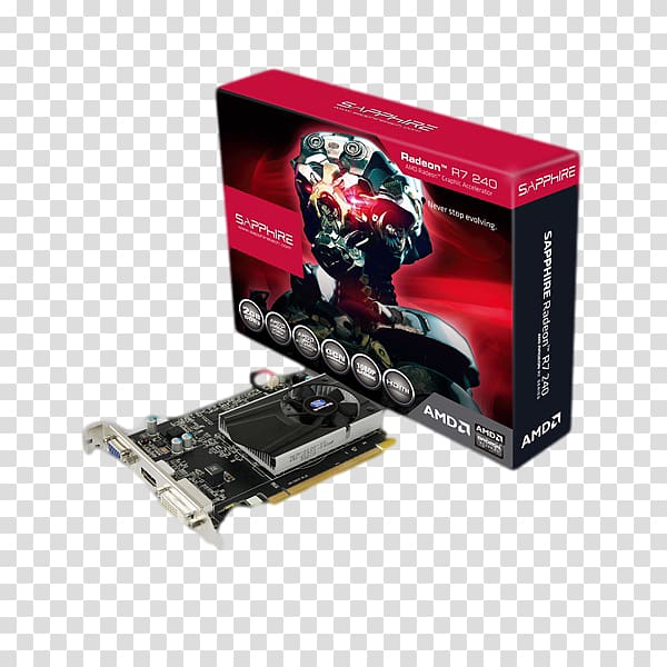 Graphics Cards & Video Adapters Sapphire Technology GDDR5 SDRAM AMD Radeon R7 240, flash chip transparent background PNG clipart