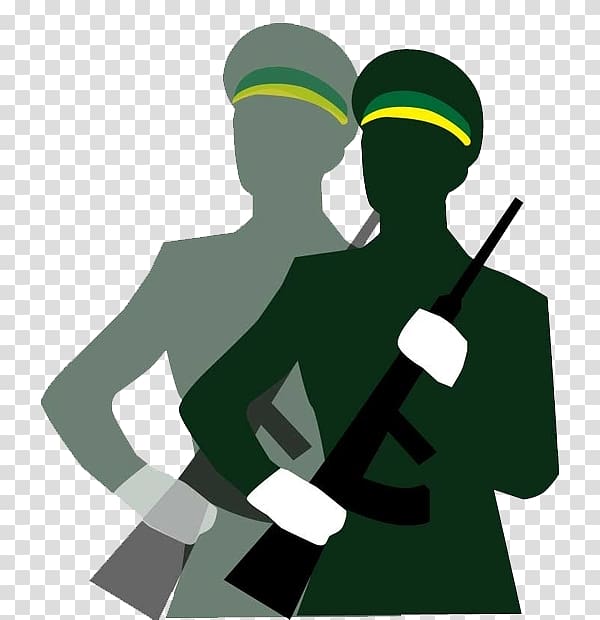 Military personnel Cartoon, Soldiers armed with guns transparent background PNG clipart