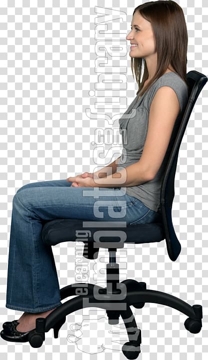 Office & Desk Chairs Girl Sitting in Chair Woman, Middle Age Woman transparent background PNG clipart