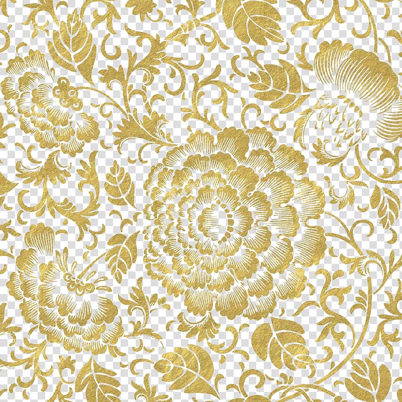 brown floral , Paper Gold, Golden Flower transparent background PNG clipart