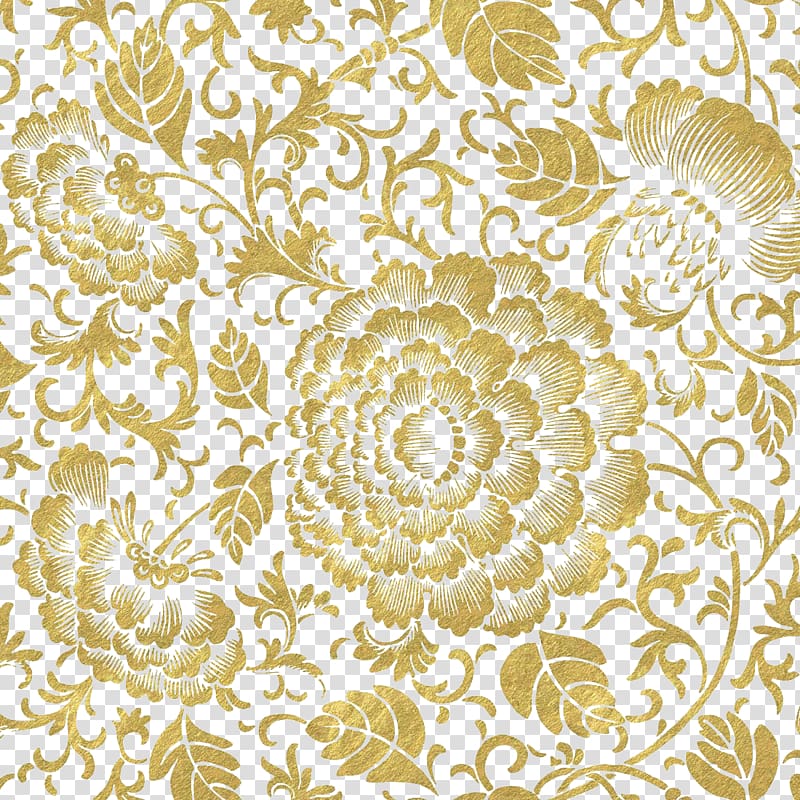 Brown Floral Paper Gold Golden Flower Transparent Background Png Clipart Hiclipart