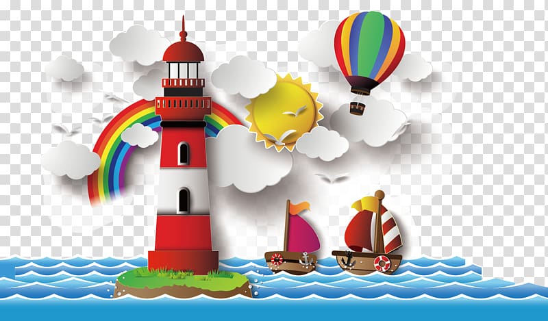 Paper Room Wall Mural , Sea lighthouse transparent background PNG clipart