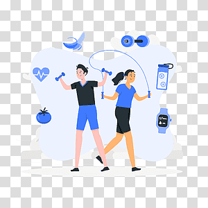 illustration, Healthy lifestyle, couple, food, healthy, lifestyle, workout, people transparent background PNG clipart thumbnail