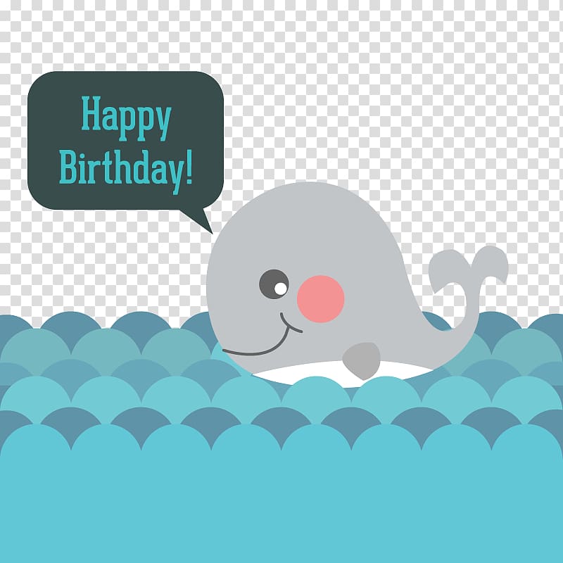 Wedding invitation Happy Birthday to You Greeting card, great whales transparent background PNG clipart