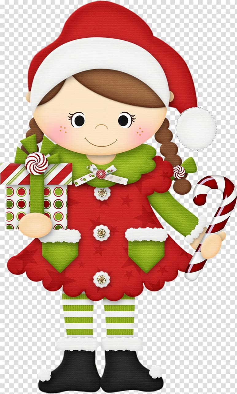 Candy cane Santa Claus Christmas elf , pepermint transparent background PNG clipart