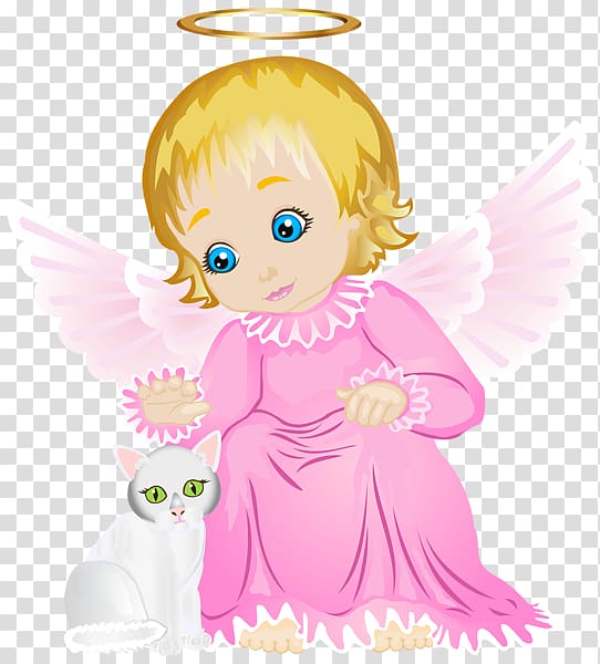 Angel Illustration, Pink angel illustration transparent background PNG clipart