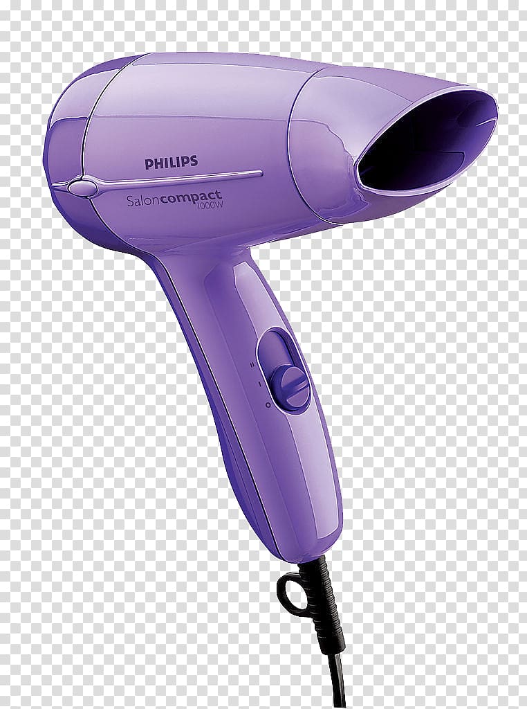 Hair dryer Comb Philips Beauty Parlour, Philips flat mouth purple hair dryer transparent background PNG clipart