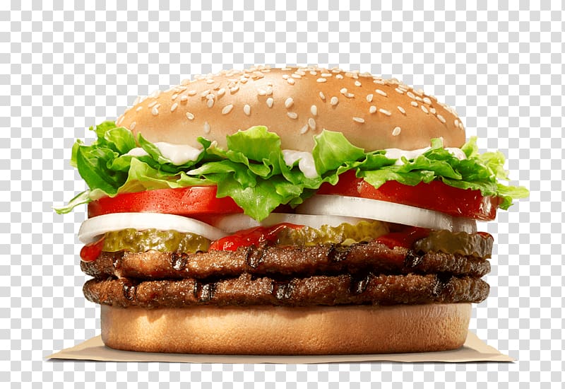 Whopper Cheeseburger Hamburger Big King Chicken sandwich, Burger Restaurant transparent background PNG clipart