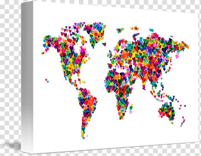 World map Canvas print Gallery wrap, world map transparent background PNG clipart