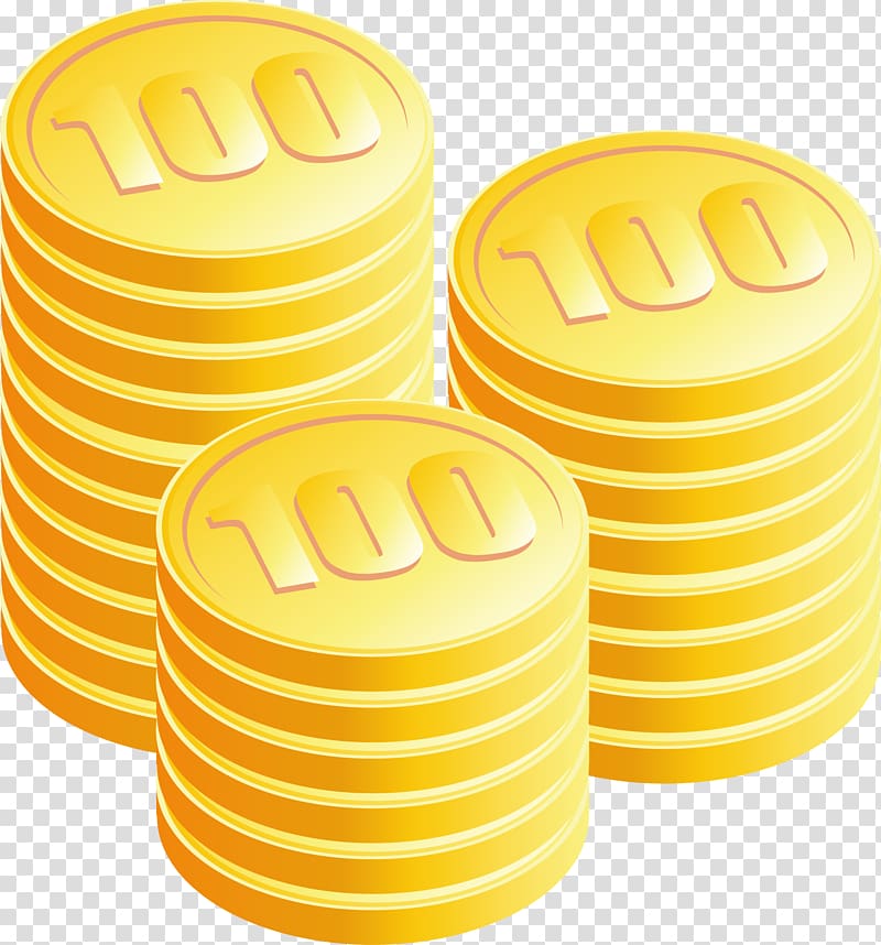 Money Coin Banknote, Gold coin cartoon transparent background PNG