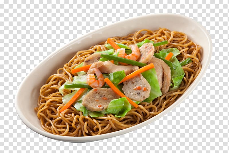 noodle dish served in white bowl, Pancit Chinese cuisine Chow mein Yakisoba Chinese noodles, noodles transparent background PNG clipart