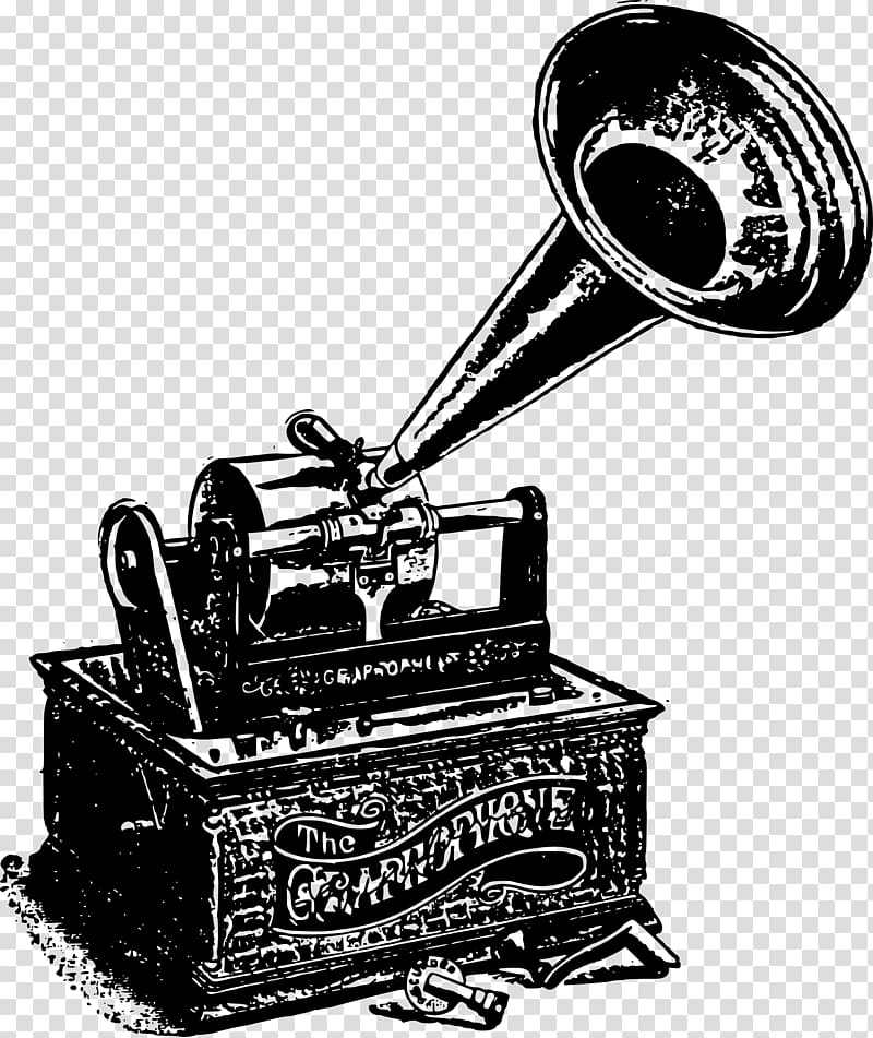 Phonograph record Black and white , gramophone transparent background PNG clipart