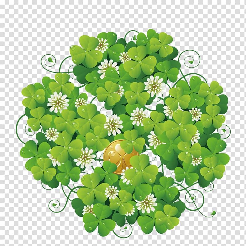 Saint Patricks Day Clover, Lucky Clover transparent background PNG clipart