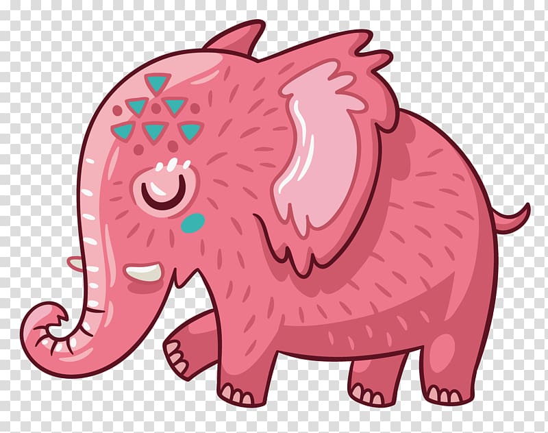 African elephant Indian elephant Pink , Painted pink elephant transparent background PNG clipart
