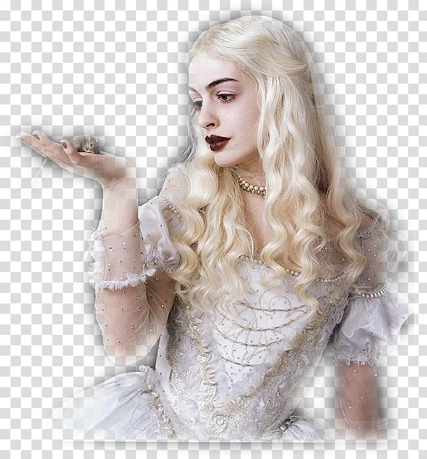 Anne Hathaway Alice in Wonderland White Queen The Mad Hatter Red Queen, anne hathaway transparent background PNG clipart