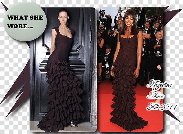 Little black dress Gown Fashion Skirt, Naomi Campbell transparent background PNG clipart