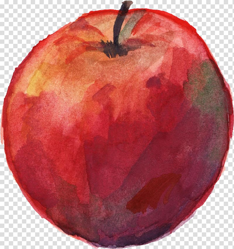red apple painting art, Apple Watercolor painting, watercolour transparent background PNG clipart