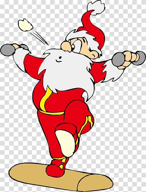Santa Claus Physical exercise Physical fitness , Santa fitness transparent background PNG clipart